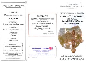 Programma civile e religioso 2013