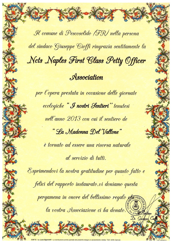 NCTS NAPLES FIRST CLASS PETTY OFFICER ASSOCIATION
