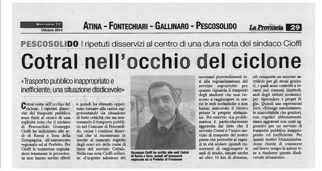 Cotral ripetuti disservizi